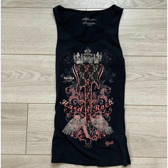 HARD ROCK CAFE BALI Black Tank Top Womens Small - Picture 1 of 3